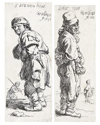 REMBRANDT VAN RIJN A Peasant Calling Out: Tis Vinnich Hout; A Peasant Replying Dats Niet.